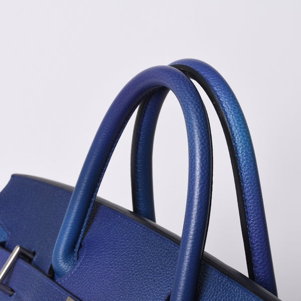 極美品 HERMES エルメス オータクロア 40 コスモス ブルーニュイ グラデーション トゴ シルバー金具 Y刻印 中古 4a000604