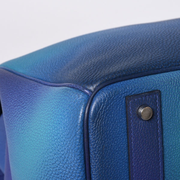極美品 HERMES エルメス オータクロア 40 コスモス ブルーニュイ グラデーション トゴ シルバー金具 Y刻印 中古 4a000604