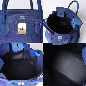 極美品 HERMES エルメス オータクロア 40 コスモス ブルーニュイ グラデーション トゴ シルバー金具 Y刻印 中古 4a000604