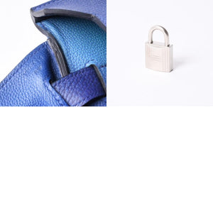 極美品 HERMES エルメス オータクロア 40 コスモス ブルーニュイ グラデーション トゴ シルバー金具 Y刻印 中古 4a000604
