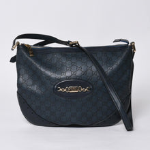 画像をギャラリービューアに読み込む, GUCCI グッチ ホーボー ショルダーバッグ 145991 001364 GG柄 グレー レザー 美品 中古 4a000198