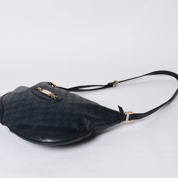 GUCCI Gucci Hobo Shoulder Bag 145991 001364 GG Pattern Gray Leather Good Condition Used 4a000198