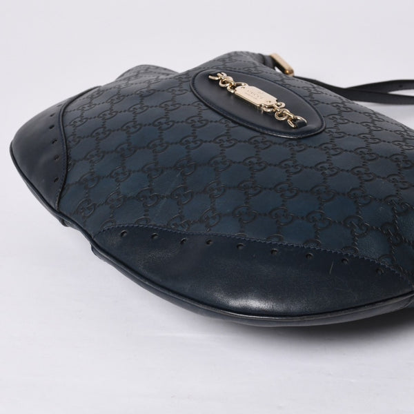 GUCCI Gucci Hobo Shoulder Bag 145991 001364 GG Pattern Gray Leather Good Condition Used 4a000198