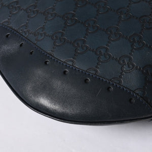 GUCCI Gucci Hobo Shoulder Bag 145991 001364 GG Pattern Gray Leather Good Condition Used 4a000198