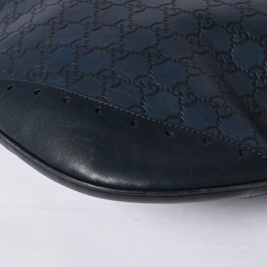 GUCCI Gucci Hobo Shoulder Bag 145991 001364 GG Pattern Gray Leather Good Condition Used 4a000198