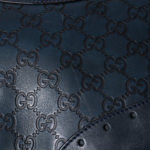 GUCCI Gucci Hobo Shoulder Bag 145991 001364 GG Pattern Gray Leather Good Condition Used 4a000198