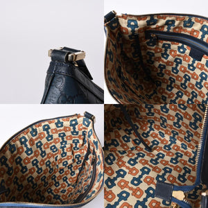 GUCCI Gucci Hobo Shoulder Bag 145991 001364 GG Pattern Gray Leather Good Condition Used 4a000198