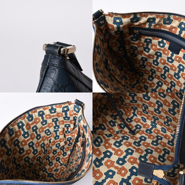 GUCCI Gucci Hobo Shoulder Bag 145991 001364 GG Pattern Gray Leather Good Condition Used 4a000198