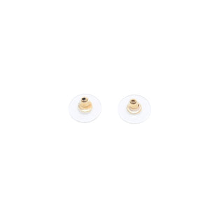 Very good condition CHANEL Chanel earrings here mark square button orange gold A14K earrings square button CC orange A14K GD good condition used 4a000627