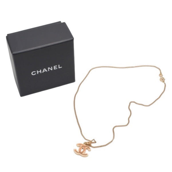 CHANEL Necklace double-sided here mark brown marble GD 05A necklace CC brown marble GD 05A Good Condition Used 4a000629