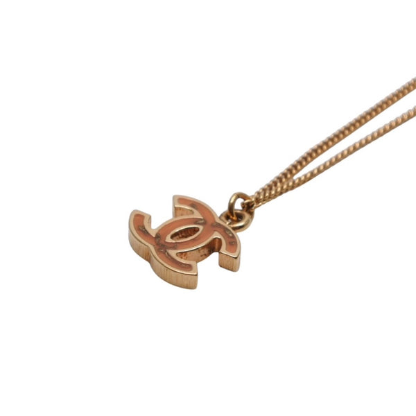 CHANEL Necklace double-sided here mark brown marble GD 05A necklace CC brown marble GD 05A Good Condition Used 4a000629