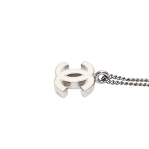 Very Good Condition CHANEL Necklace Coco Mark Ivory 02C Silver Necklace CC ivory 02C SV Good Condition Used 4a000655