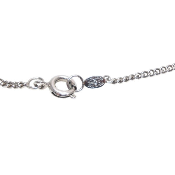 Very Good Condition CHANEL Necklace Coco Mark Ivory 02C Silver Necklace CC ivory 02C SV Good Condition Used 4a000655