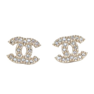 Very Good Condition CHANEL Chanel Earrings Rhinestone Coco Mark Gold 10A earrings CC rhinestone GD 10A Good Condition Used 4a000647