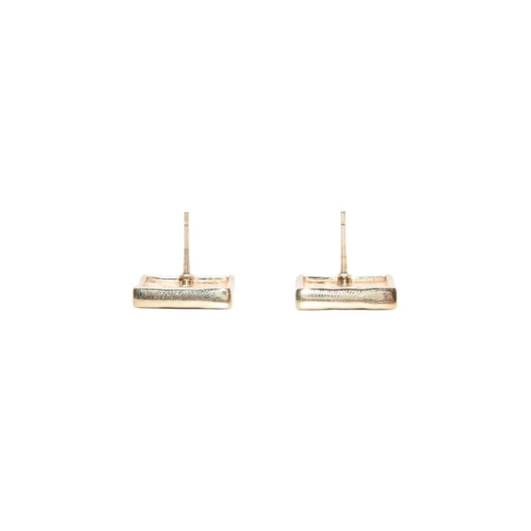 Very Good Condition CHANEL Chanel Earrings Square Leather Coco Gold B23S earrings square button CC BK B23S GD Good Condition Used 4a000665