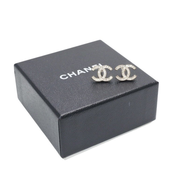 極美品 CHANEL シャネル ピアス ココマーク ラインストーン A13C earrings CC slim rhinestone SV A13C 美品 中古 4a000653