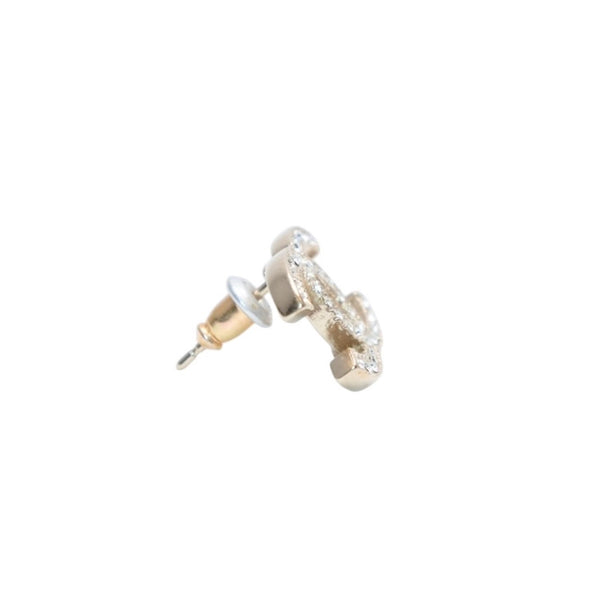 極美品 CHANEL シャネル ピアス ココマーク ラインストーン A13C earrings CC slim rhinestone SV A13C 美品 中古 4a000653