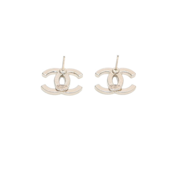 極美品 CHANEL シャネル ピアス ココマーク ラインストーン A13C earrings CC slim rhinestone SV A13C 美品 中古 4a000653