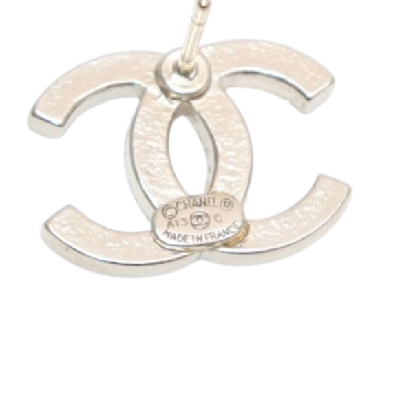 極美品 CHANEL シャネル ピアス ココマーク ラインストーン A13C earrings CC slim rhinestone SV A13C 美品 中古 4a000653