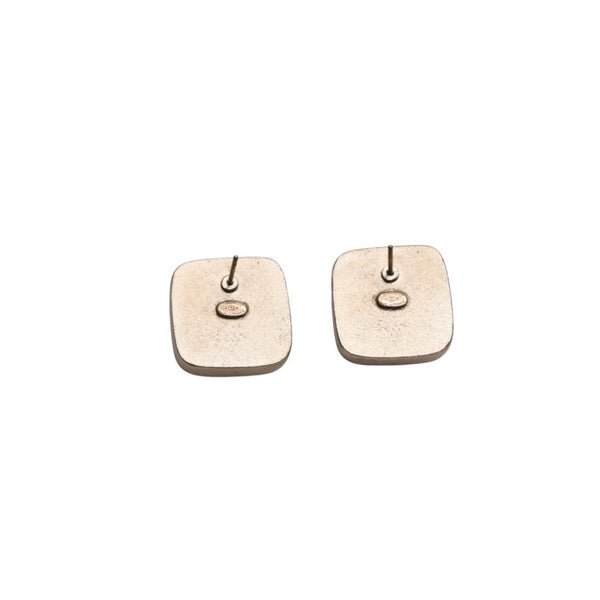 Very good condition CHANEL Chanel earrings here mark square button orange gold A14K earrings square button CC orange A14K GD good condition used 4a000627
