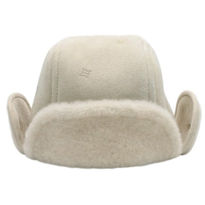 New unused item LOUIS VUITTON Kids line Monogram embossed shearling flight cap Beige Size 6M Used 4a001326