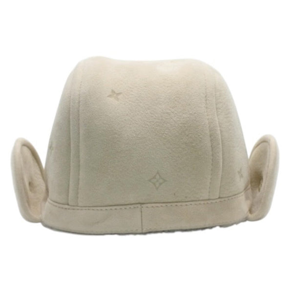 New unused item LOUIS VUITTON Kids line Monogram embossed shearling flight cap Beige Size 6M Used 4a001326