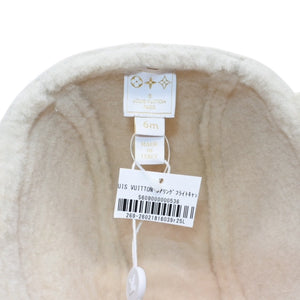 New unused item LOUIS VUITTON Kids line Monogram embossed shearling flight cap Beige Size 6M Used 4a001326
