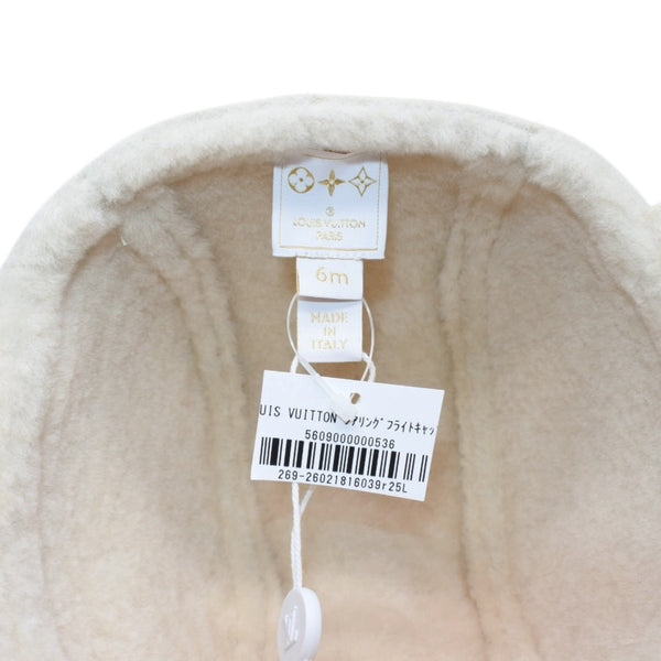 New unused item LOUIS VUITTON Kids line Monogram embossed shearling flight cap Beige Size 6M Used 4a001326