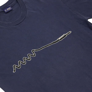 VINTAGE Vintage 90's MO WAX RECORDS Short sleeve T-shirt Size L Navy James Ravel Good Condition Used 4a001513