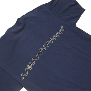 VINTAGE Vintage 90's MO WAX RECORDS Short sleeve T-shirt Size L Navy James Ravel Good Condition Used 4a001513