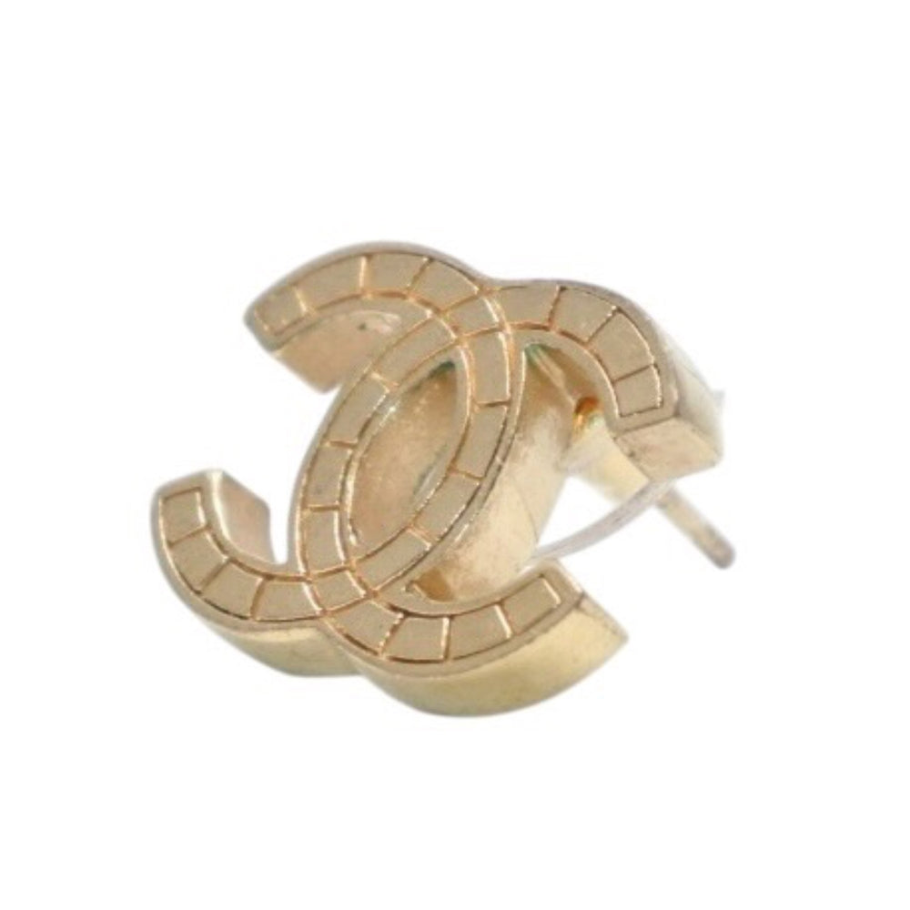 極美品 CHANEL シャネル ピアス ココマーク チョコバー ゴールド 03P 刻印片側 earrings CC 10C Chocolate Bar GD 美品 中古 4a000637