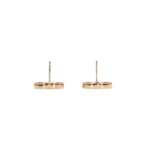 Very Good Condition CHANEL Chanel Earrings Coco Mark Chocolate Bar Gold 03P Engraved One Side Earrings CC 10C Chocolate Bar GD Good Condition Used 4a000637