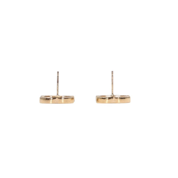 Very Good Condition CHANEL Chanel Earrings Coco Mark Chocolate Bar Gold 03P Engraved One Side Earrings CC 10C Chocolate Bar GD Good Condition Used 4a000637
