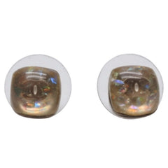 CHANEL Earrings here mark button clear glitter silver 06P earrings mini button clear glitter 06P SV Good Condition Used 4a000625