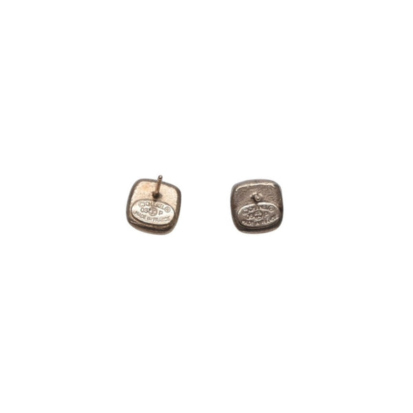 CHANEL Earrings here mark button clear glitter silver 06P earrings mini button clear glitter 06P SV Good Condition Used 4a000625