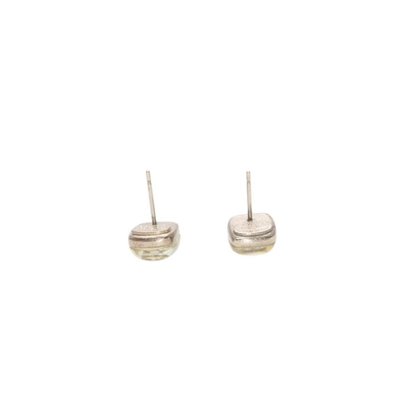 CHANEL Earrings here mark button clear glitter silver 06P earrings mini button clear glitter 06P SV Good Condition Used 4a000625