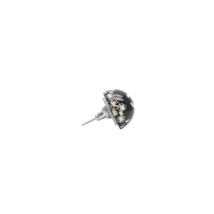 Very Good Condition CHANEL Earrings Coco Mark Button Coco Mark & ​​Camellia Black 06C earrings button CC & camellia black 06C SV Good Condition Used 4a000623