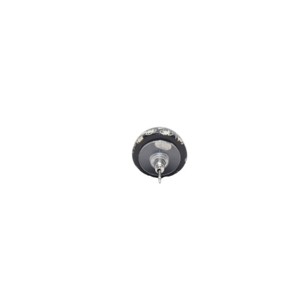 Very Good Condition CHANEL Earrings Coco Mark Button Coco Mark & ​​Camellia Black 06C earrings button CC & camellia black 06C SV Good Condition Used 4a000623
