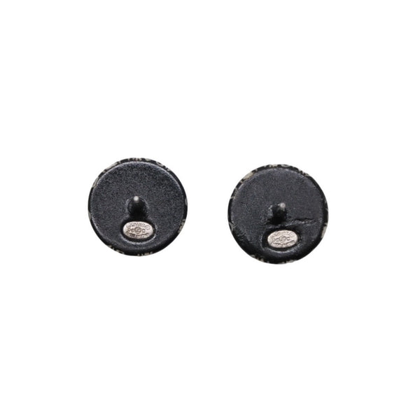 Very Good Condition CHANEL Earrings Coco Mark Button Coco Mark & ​​Camellia Black 06C earrings button CC & camellia black 06C SV Good Condition Used 4a000623