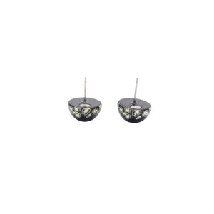 Very Good Condition CHANEL Earrings Coco Mark Button Coco Mark & ​​Camellia Black 06C earrings button CC & camellia black 06C SV Good Condition Used 4a000623