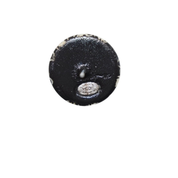 Very Good Condition CHANEL Earrings Coco Mark Button Coco Mark & ​​Camellia Black 06C earrings button CC & camellia black 06C SV Good Condition Used 4a000623