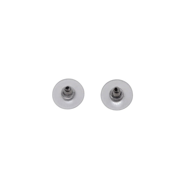 Very Good Condition CHANEL Earrings Coco Mark Button Coco Mark & ​​Camellia Black 06C earrings button CC & camellia black 06C SV Good Condition Used 4a000623