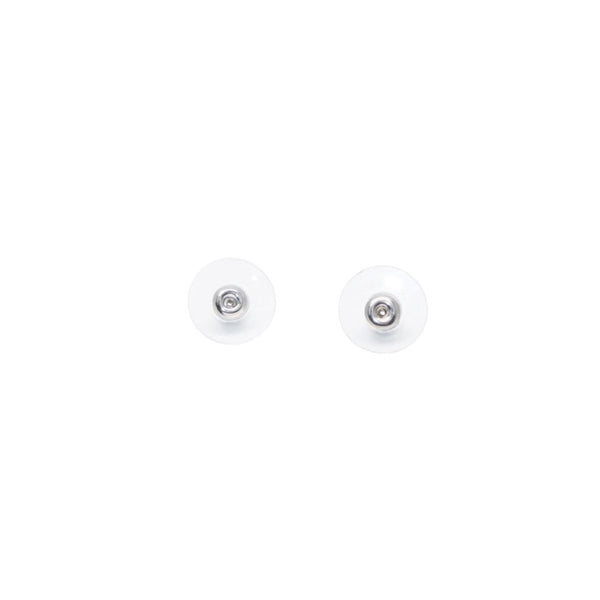 Very Good Condition CHANEL Earrings Coco Mark Button Coco Mark & ​​Camellia Black 06C earrings button CC & camellia black 06C SV Good Condition Used 4a000623