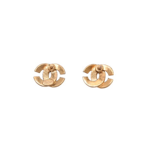 極美品 ピアス ココマークカーブ線 ゴールド 00A 刻印片側 earrings CC curve Bar 00A GD 美品 中古 4a000636