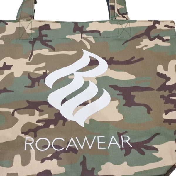 New and unused ROCAWEAR camouflage tote bag travel bag handbag green white logo used 4a001546