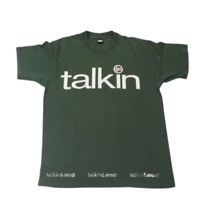 VINTAGE Vintage 90's TAKING LOUD Talking Loud Short Sleeve T-shirt Size XL Dark Green Label Good Condition Used 4a001512
