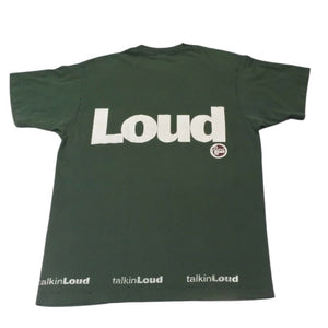 VINTAGE Vintage 90's TAKING LOUD Talking Loud Short Sleeve T-shirt Size XL Dark Green Label Good Condition Used 4a001512