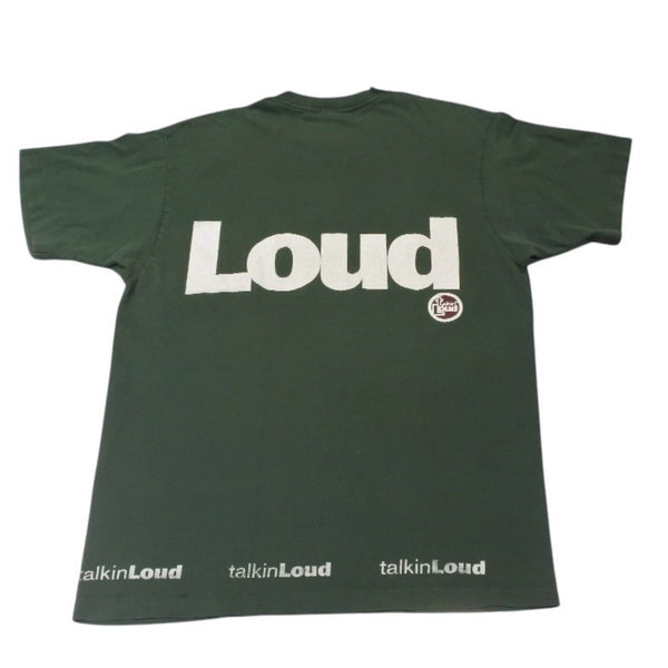 VINTAGE Vintage 90's TAKING LOUD Talking Loud Short Sleeve T-shirt Size XL Dark Green Label Good Condition Used 4a001512