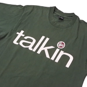 VINTAGE Vintage 90's TAKING LOUD Talking Loud Short Sleeve T-shirt Size XL Dark Green Label Good Condition Used 4a001512