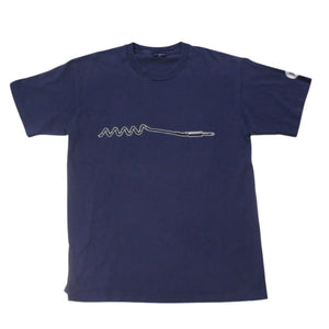 VINTAGE Vintage 90's MO WAX RECORDS Short sleeve T-shirt Size L Navy James Ravel Good Condition Used 4a001513